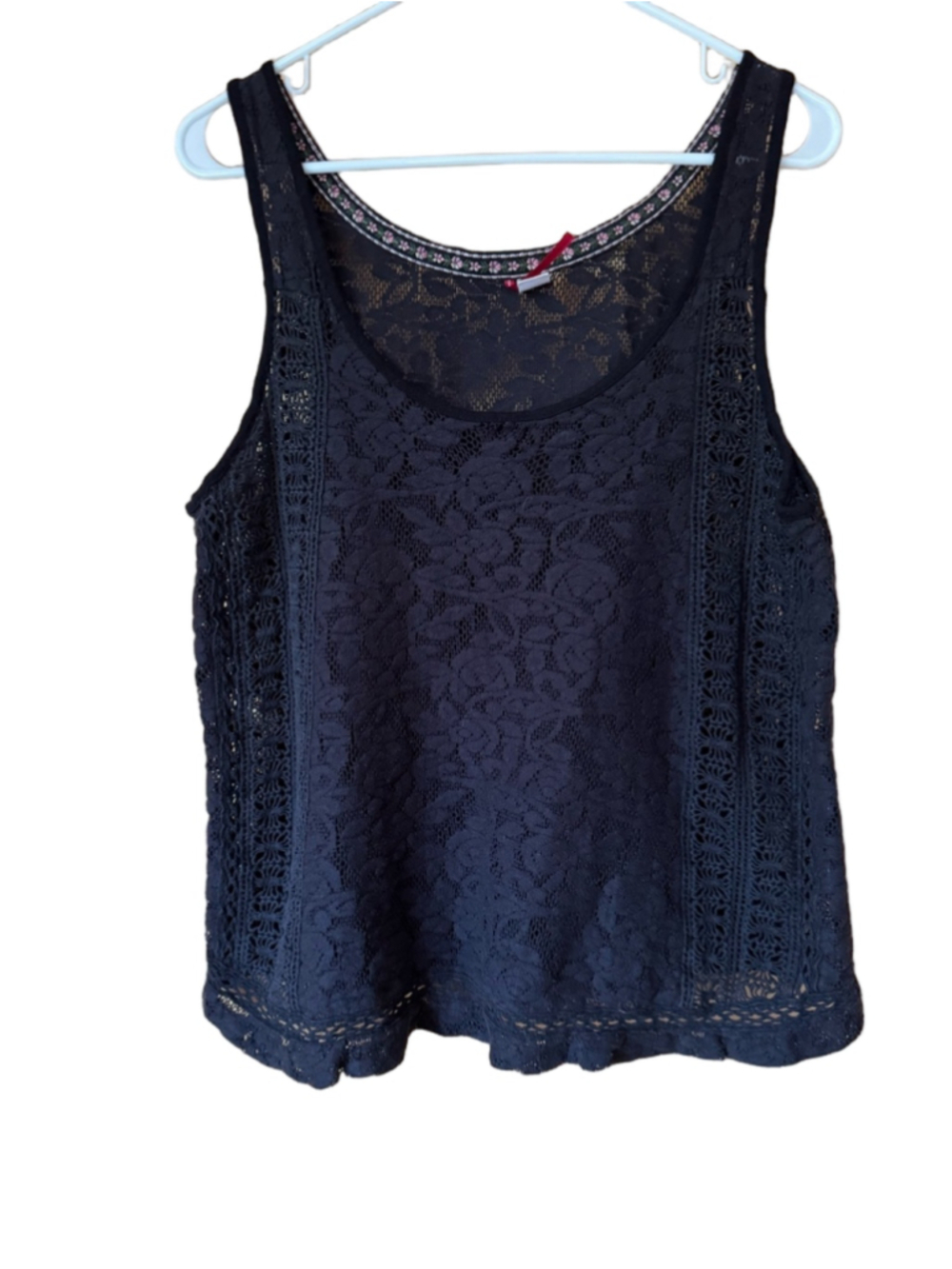 Element Black Lace Crochet Tank Top size XL